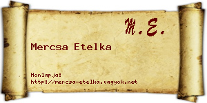 Mercsa Etelka névjegykártya